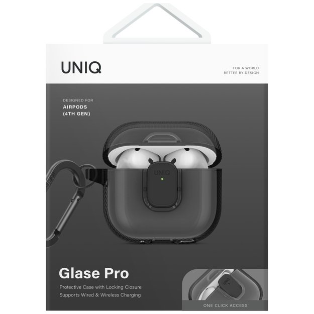 Uniq Glase Pro Case for AirPods 4 - Black 1
