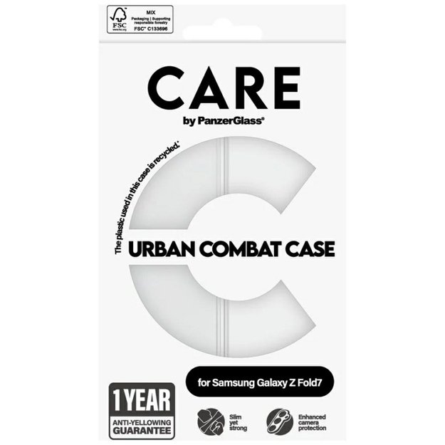 CARE by PanzerGlass Flagship Urban Combat Case for Samsung Galaxy Z Fold 7 - Transparent 3