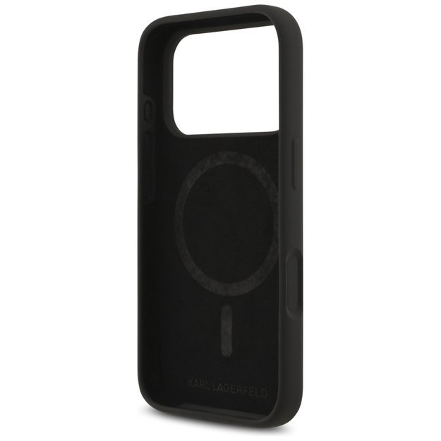 Karl Lagerfeld Silicone Karl&amp Choupette Ring MagSafe Case for iPhone 17 Pro Max - Black 6