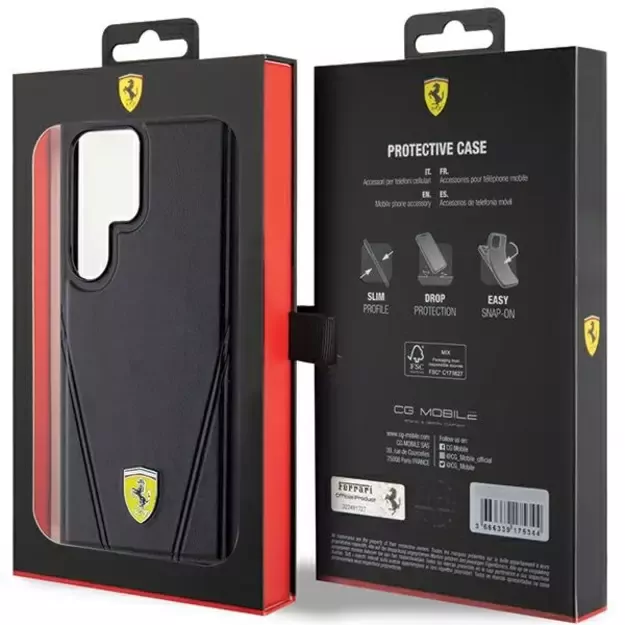 Ferrari Hot Stamp V Lines MagSafe case for Samsung Galaxy S24 Ultra - black 14