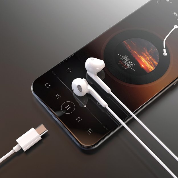 Dudao X3C In-Ear Wired USB-C Headphones 1.2m - White 1