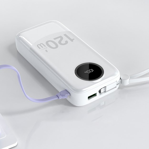 Dudao K13Pro 20000mAh Powerbank with Built-in Cable - White 2
