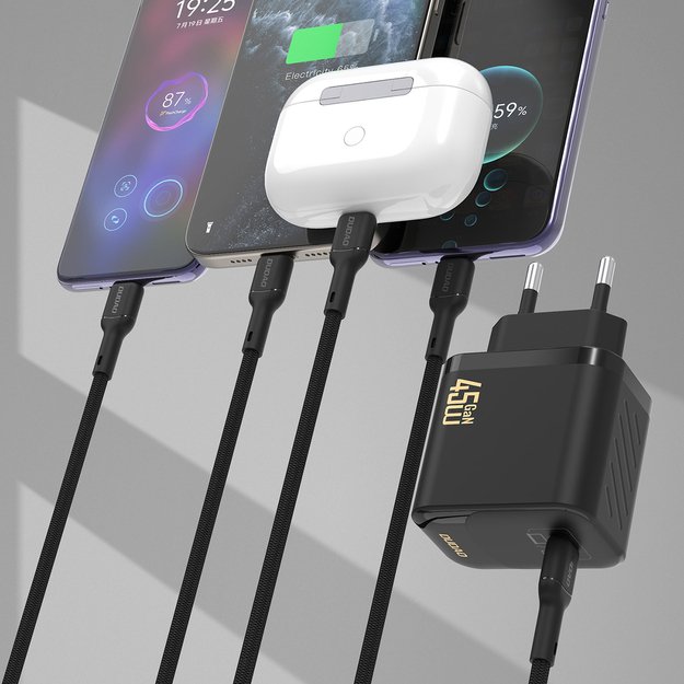 Dudao A28C 45W GaN Wall Charger + USB-C Cable - Black 2