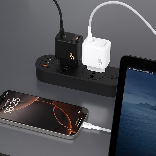Dudao A28C 45W GaN Wall Charger + USB-C Cable - Black 4