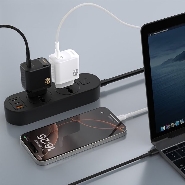 Dudao A28C 45W GaN Wall Charger + USB-C Cable - Black 3