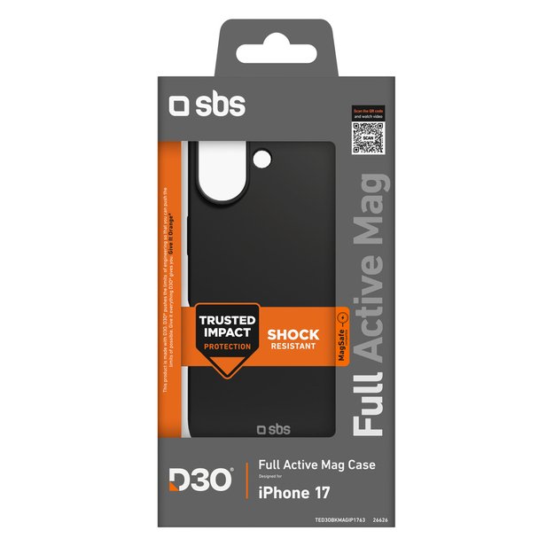 SBS Full Active Mag Case with D3O Technology for iPhone 17 - Black 1