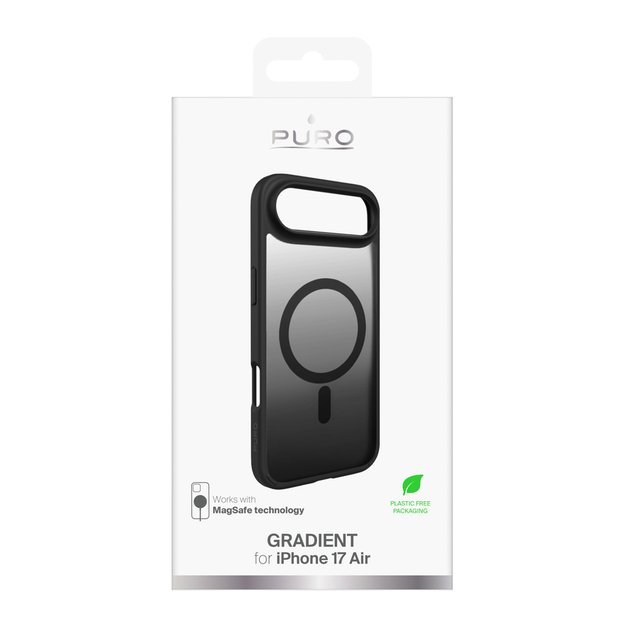 Puro Gradient TPU Case Compatible with MagSafe for iPhone 17 Air - Black 1
