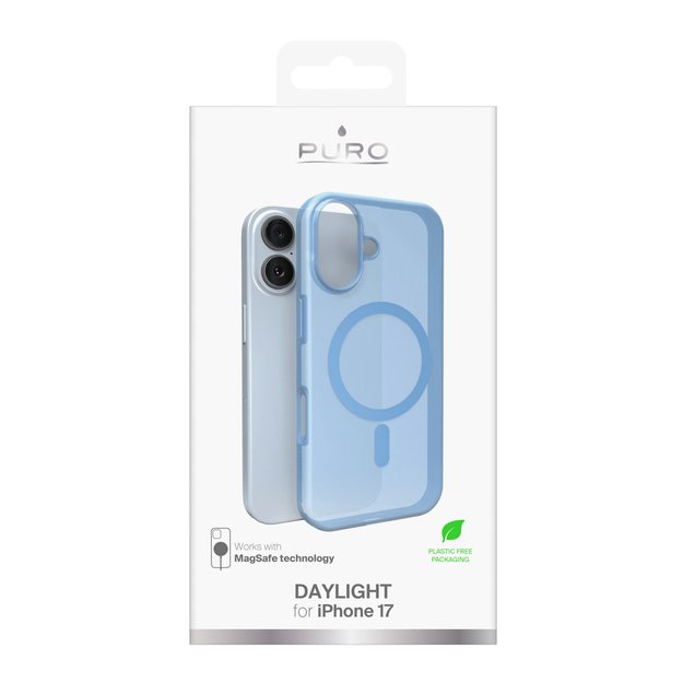 Puro Daylight Magsafe Compatible Silicone Case for iPhone 17 - Translucent Blue 1