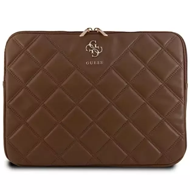 Guess Quilted 4G cover for a 14  laptop - brown