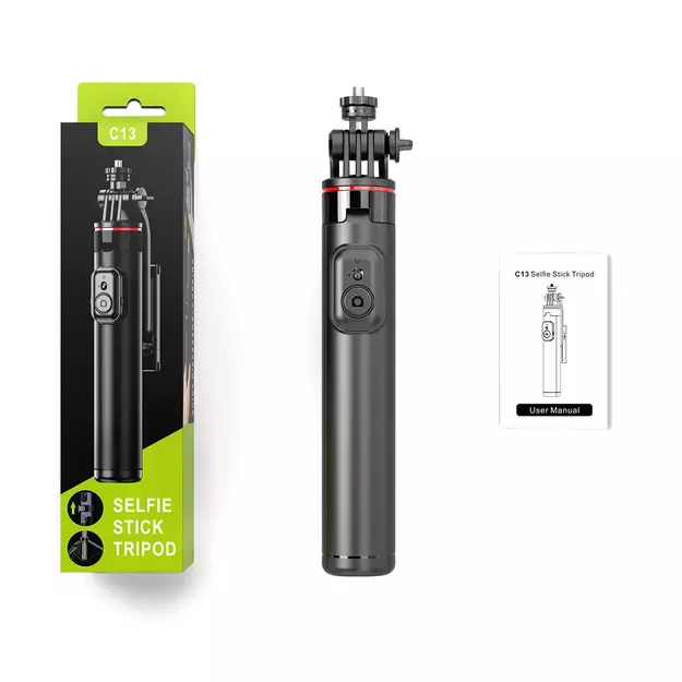 Selfie stick WC1Y3S telescopic tripod 1.3m with phone holder - black 34