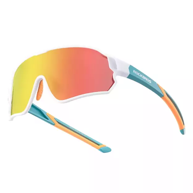 Rockbros 14110009003 polarized cycling glasses for children 8-14 years old - green and white 1