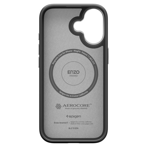 Spigen Enzo Aramid &quot T&quot  MagSafe case for iPhone 17 - black and silver 11