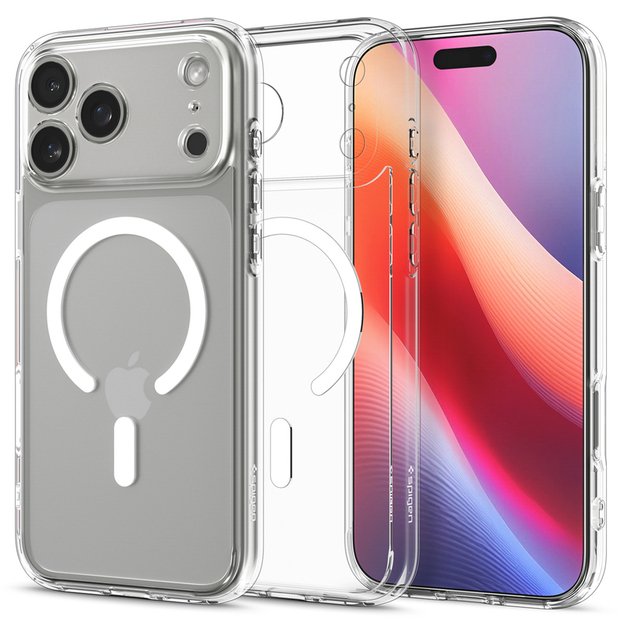 Spigen Ultra Hybrid MagSafe Case for iPhone 17 Pro - Clear and White