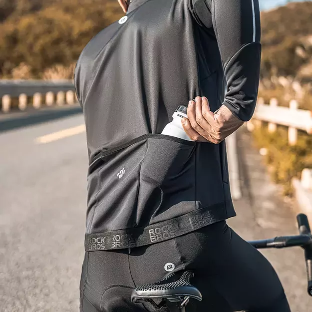 Rockbros cycling jersey 15400002003 long sleeve fall/winter L - black 8