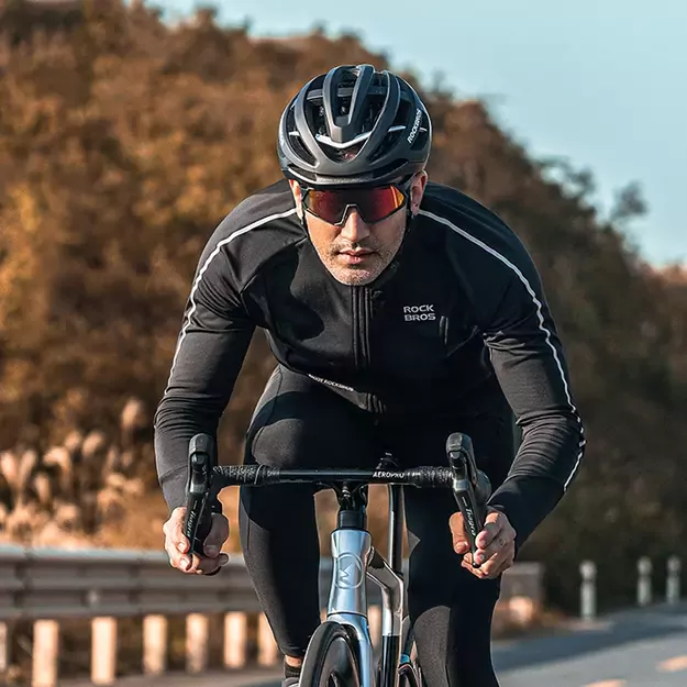 Rockbros cycling jersey 15400002003 long sleeve fall/winter L - black 5
