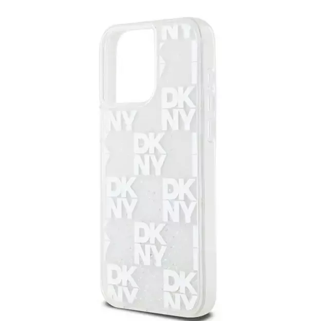 DKNY Liquid Glitter Multilogo case for iPhone 15 Pro Max - white 5