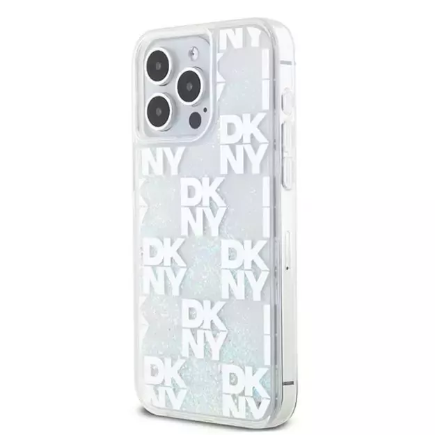 DKNY Liquid Glitter Multilogo case for iPhone 15 Pro Max - white 1