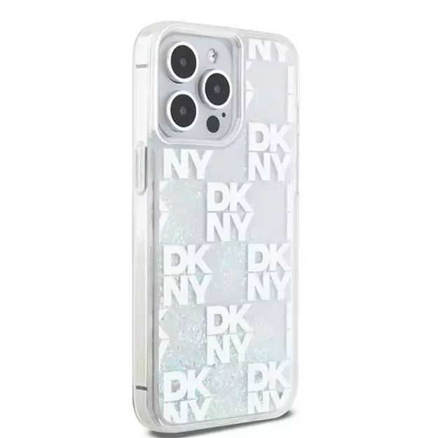 DKNY Liquid Glitter Multilogo case for iPhone 15 Pro Max - white 3
