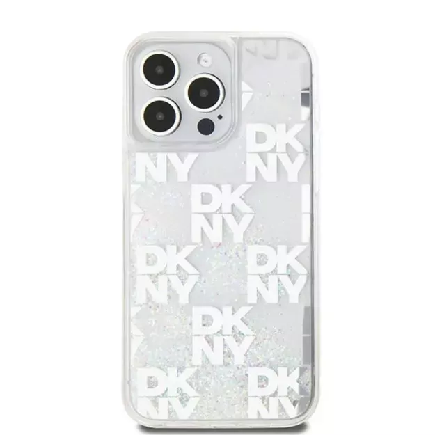 DKNY Liquid Glitter Multilogo case for iPhone 15 Pro Max - white 2