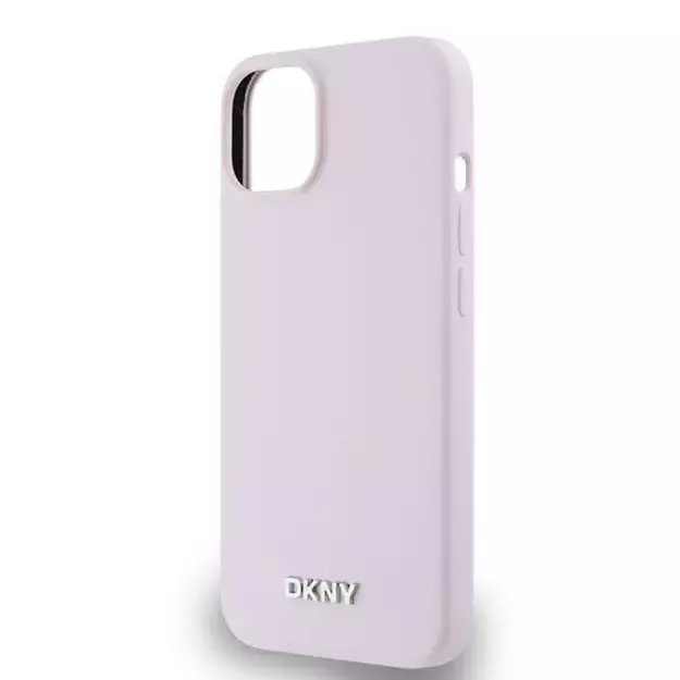 DKNY Liquid Silicone Small Metal Logo MagSafe Case for iPhone 14/15/13 - Pink 4