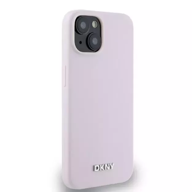 DKNY Liquid Silicone Small Metal Logo MagSafe Case for iPhone 14/15/13 - Pink 3