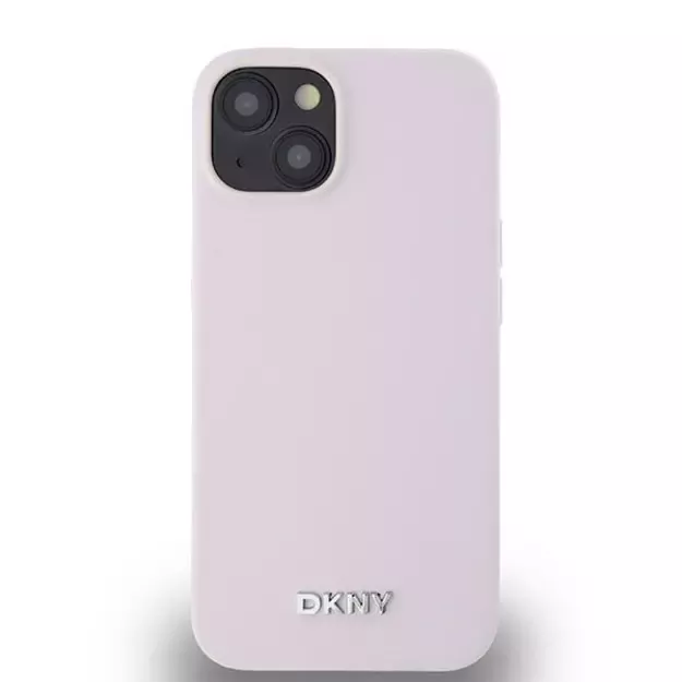 DKNY Liquid Silicone Small Metal Logo MagSafe Case for iPhone 14/15/13 - Pink 2