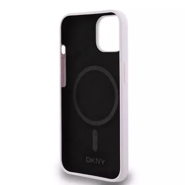 DKNY Liquid Silicone Small Metal Logo MagSafe Case for iPhone 14/15/13 - Pink 5