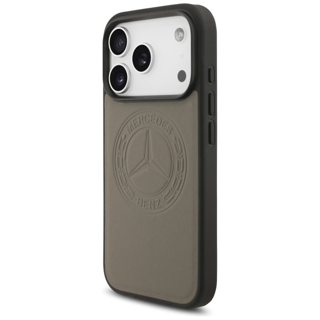 Mercedes Leather Vintage Logo MagSafe Case for iPhone 17 Pro - Beige 1