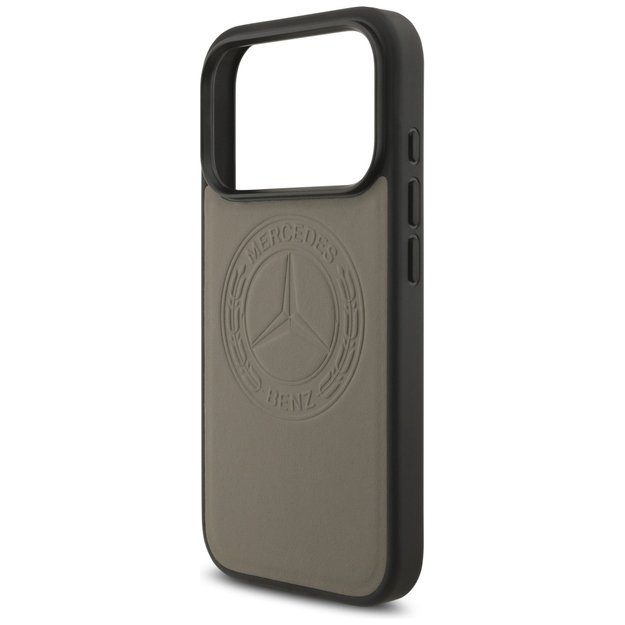 Mercedes Leather Vintage Logo MagSafe Case for iPhone 17 Pro - Beige 5