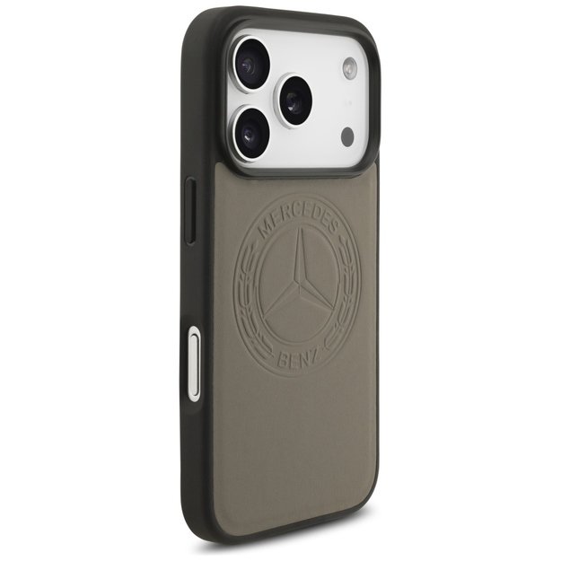 Mercedes Leather Vintage Logo MagSafe Case for iPhone 17 Pro - Beige 3