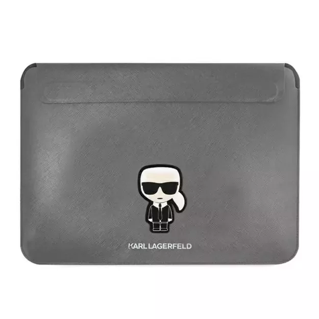 Karl Lagerfeld Saffiano Ikonik Karl case for a 16&quot  laptop - silver