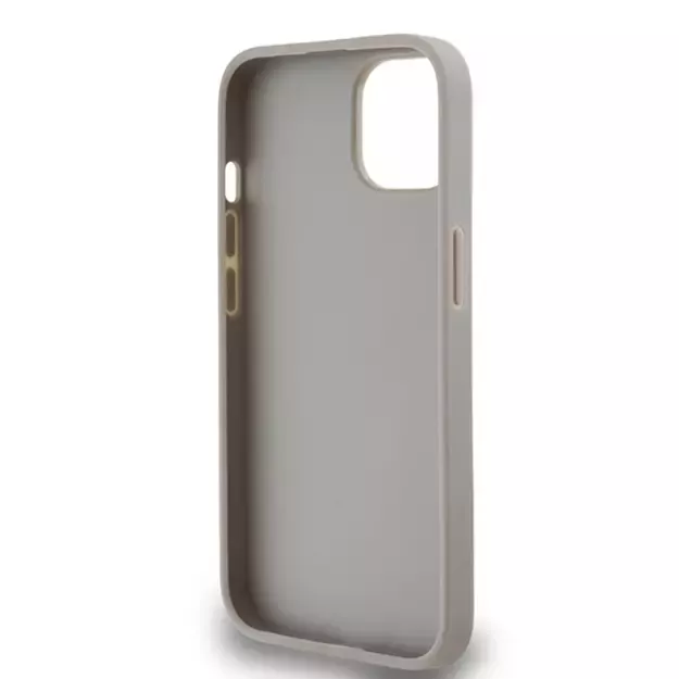 DKNY Leather Mono Stripe &amp  Metal Logo case for iPhone 15 / 14 / 13 - beige 6