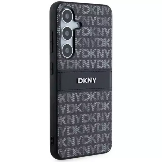 DKNY Leather Mono Stripe &amp  Metal Logo case for Samsung Galaxy S24 - black 2