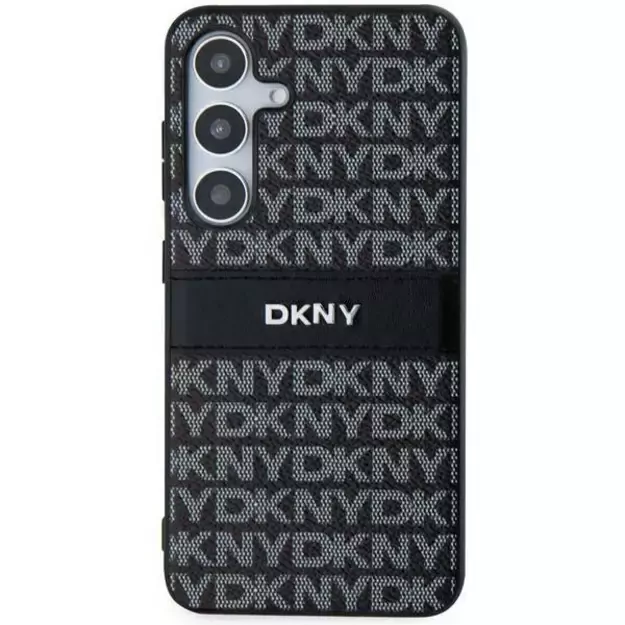 DKNY Leather Mono Stripe &amp  Metal Logo case for Samsung Galaxy S24 - black 1