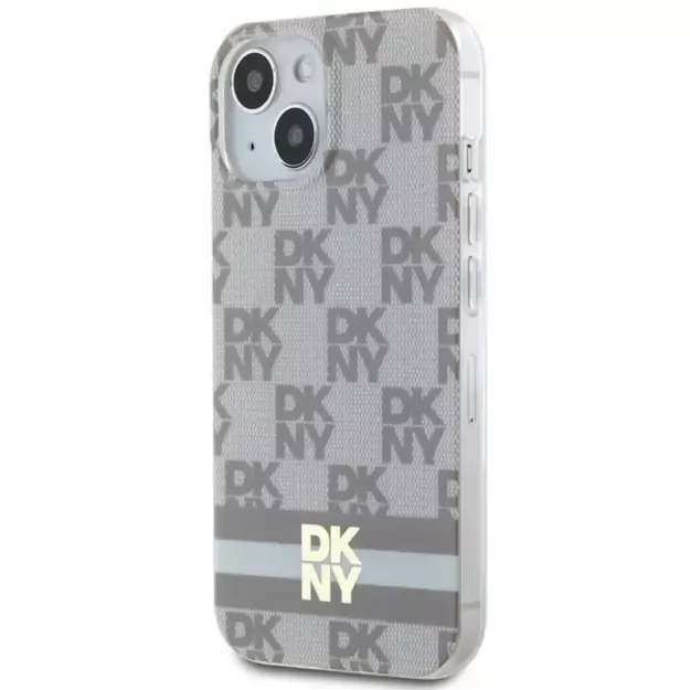 DKNY IML Checkered Mono Pattern &amp  Printed Stripes MagSafe Case for iPhone 15 Plus / 14 Plus - Beige 8