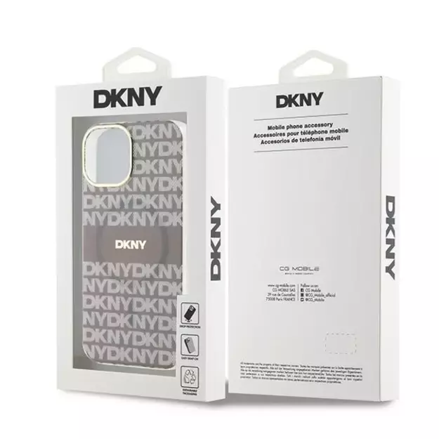 DKNY IML Mono &amp  Stripe MagSafe case for iPhone 15 / 14 / 13 - beige 14