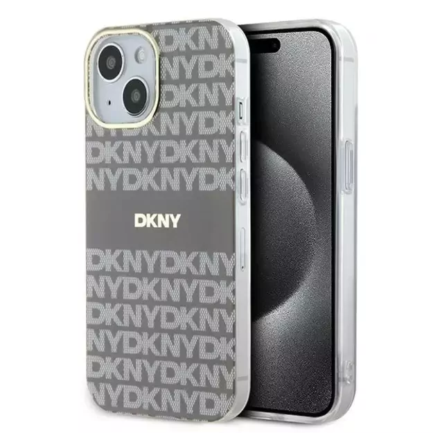 DKNY IML Mono &amp  Stripe MagSafe case for iPhone 15 / 14 / 13 - beige