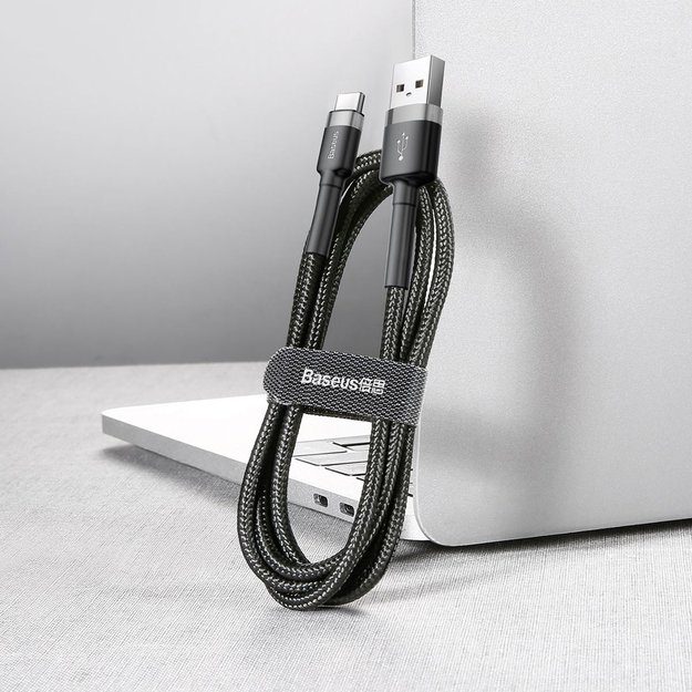 Baseus Cafule Cable durable nylon cable USB / USB-C QC3.0 2A 2M black-gray (CATKLF-CG1) 4