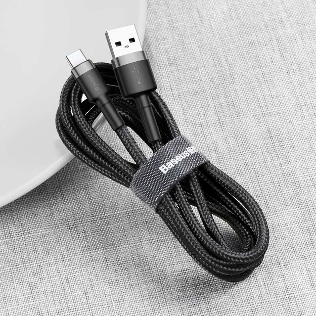 Baseus Cafule Cable durable nylon cable USB / USB-C QC3.0 2A 2M black-gray (CATKLF-CG1) 3