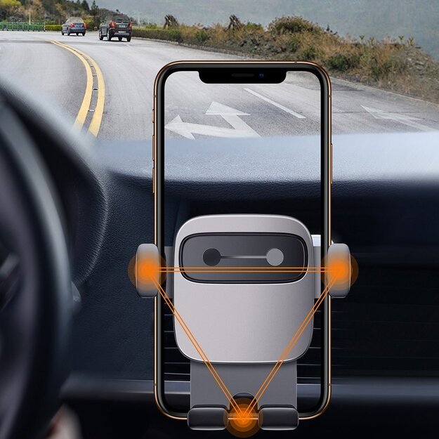 Baseus Cube SUYL-FK01 gravity phone holder 4.7-6.6  for car air vent - black 12