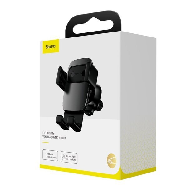 Baseus Cube SUYL-FK01 gravity phone holder 4.7-6.6  for car air vent - black 22