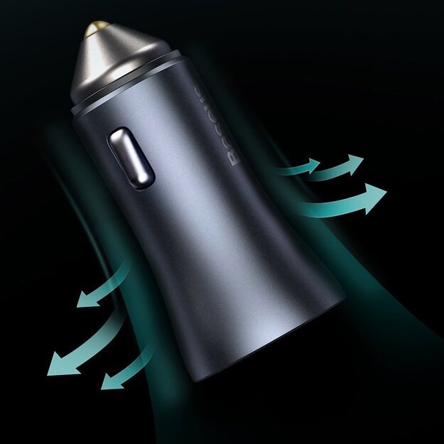 Baseus Golden Contactor Pro fast car charger USB Type C / USB 40 W Power Delivery 3.0 Quick Charge 4 + SCP FCP AFC gray (CCJD-0G) 15