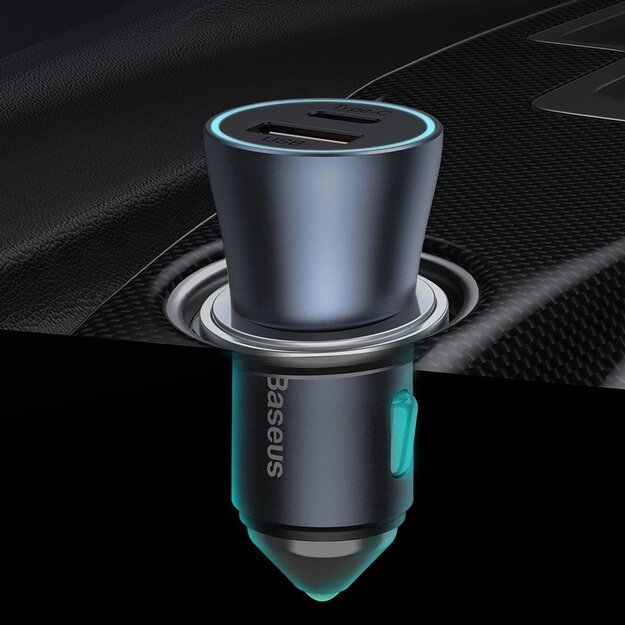 Baseus Golden Contactor Pro fast car charger USB Type C / USB 40 W Power Delivery 3.0 Quick Charge 4 + SCP FCP AFC gray (CCJD-0G) 17