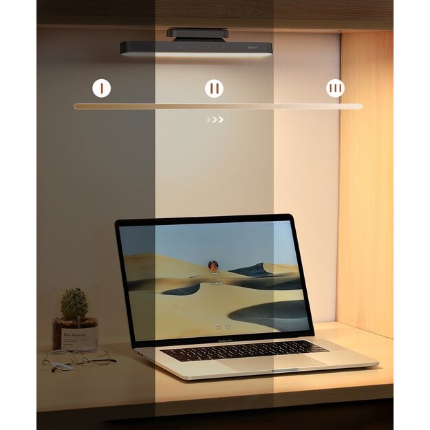 Baseus Magnetic LED Bedside Lamp Under Cabinet Lamp for Home Kitchen Room Gray (DGXC-C0G) 17
