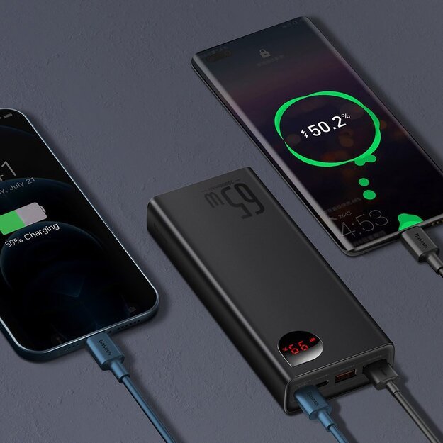 Baseus Adaman powerbank 2x USB / 1x USB Type C / 1x micro USB 20000mAh 65W Quick Charge 3.0 Power Delivery black (PPIMDA-D01) 13