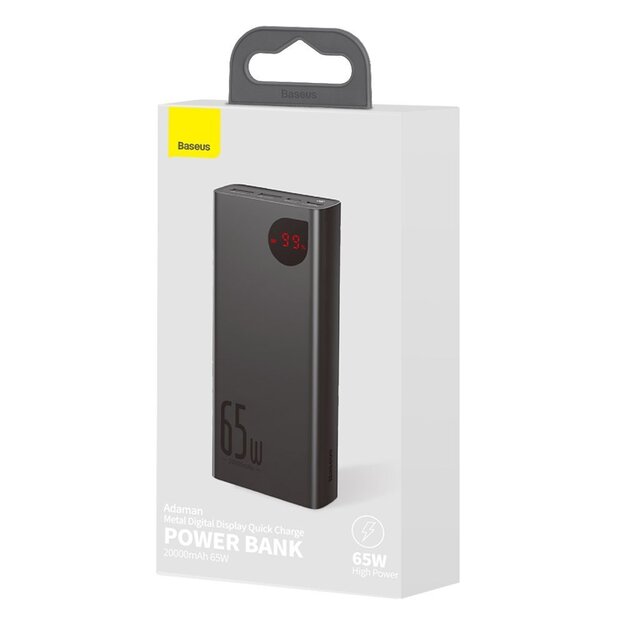 Baseus Adaman powerbank 2x USB / 1x USB Type C / 1x micro USB 20000mAh 65W Quick Charge 3.0 Power Delivery black (PPIMDA-D01) 4