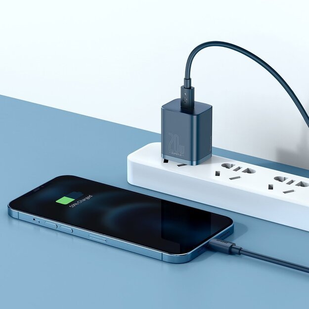 Baseus Super Si 1C fast charger USB Type C 20W Power Delivery + USB Type C - Lightning cable 1m blue (TZCCSUP-B03) 11