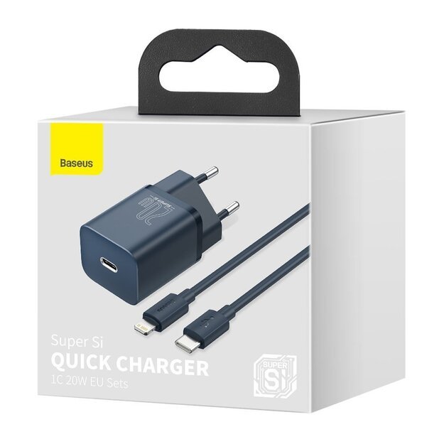Baseus Super Si 1C fast charger USB Type C 20W Power Delivery + USB Type C - Lightning cable 1m blue (TZCCSUP-B03) 4