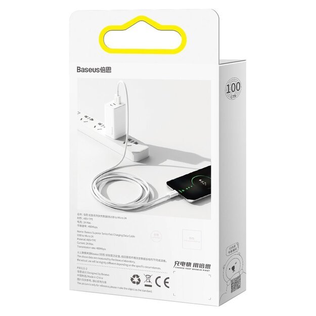 Baseus Superior USB-A / micro USB 2A cable 1m - white 12