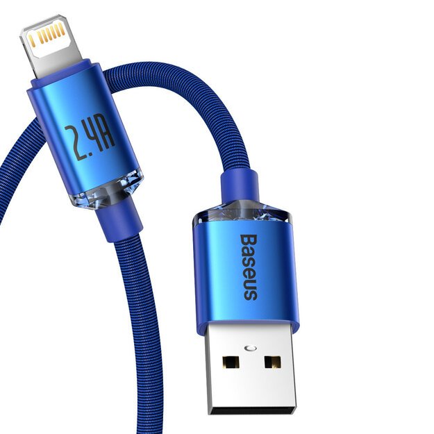 Baseus Crystal Shine Series cable USB cable for fast charging and data transfer USB Type A - Lightning 2.4A 1.2m blue (CAJY000003) 9